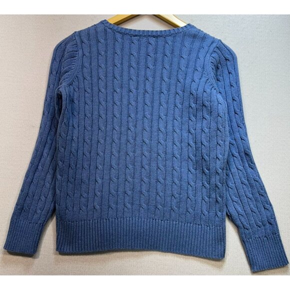 St. John's Bay Women's Fisherman Cable Knit Pullover Sweater Size PL Blue - Picture 2 of 11